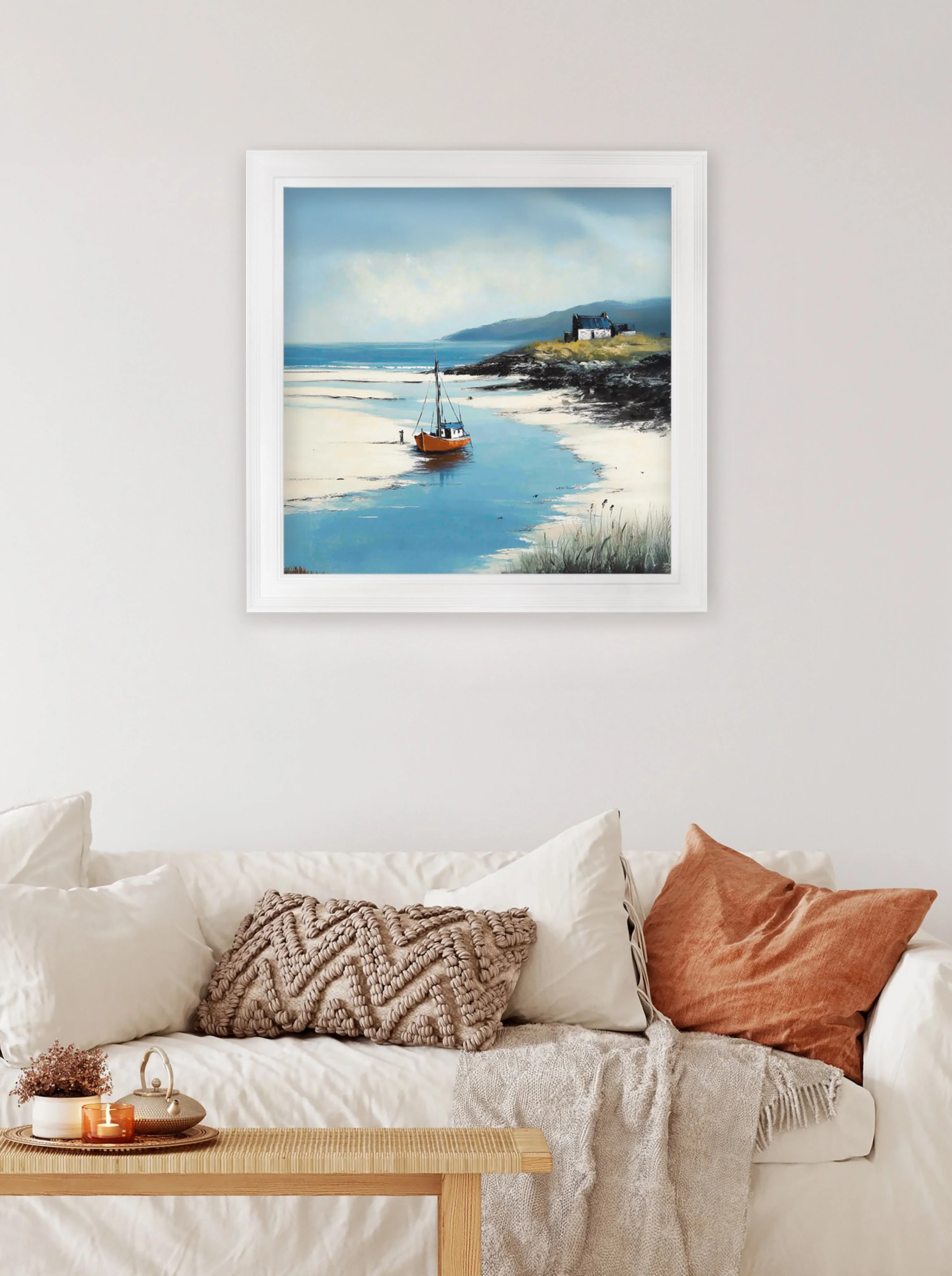 The Coastal Boat - White Hurstwood Square Frame - Image 4