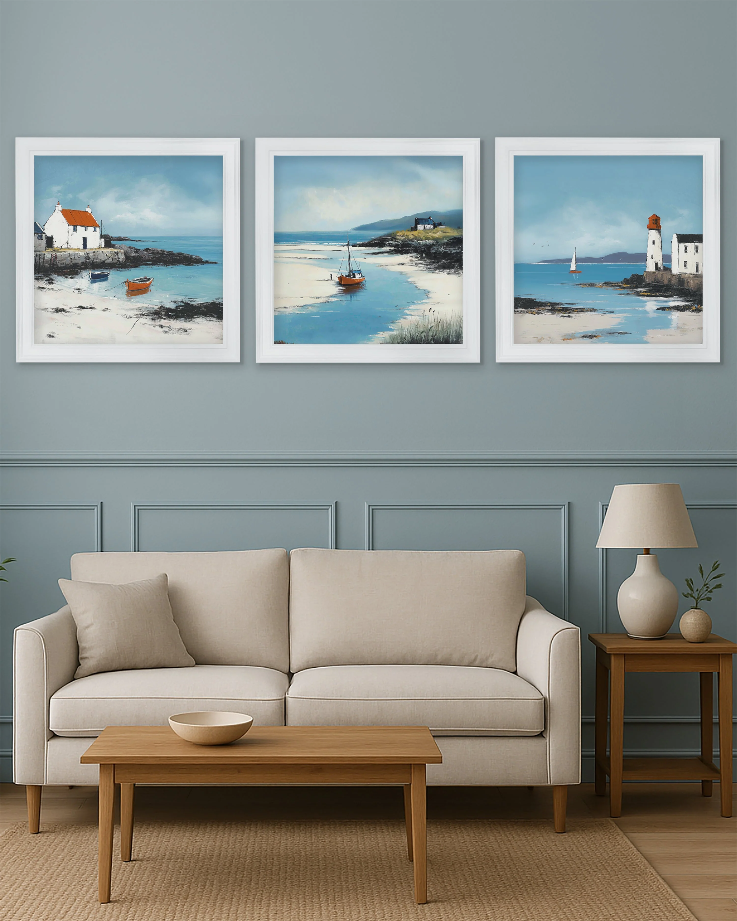 The Coastal Boat - White Hurstwood Square Frame - Image 5