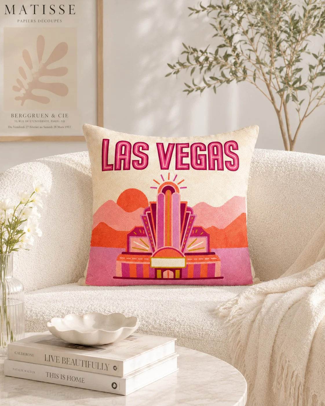 The Pillow Drop Las Vegas Needlepoint Cushion - Image 3