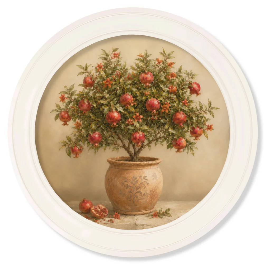 The Pomegranate Tree – Oxford Strong White Round Frame - Image 2