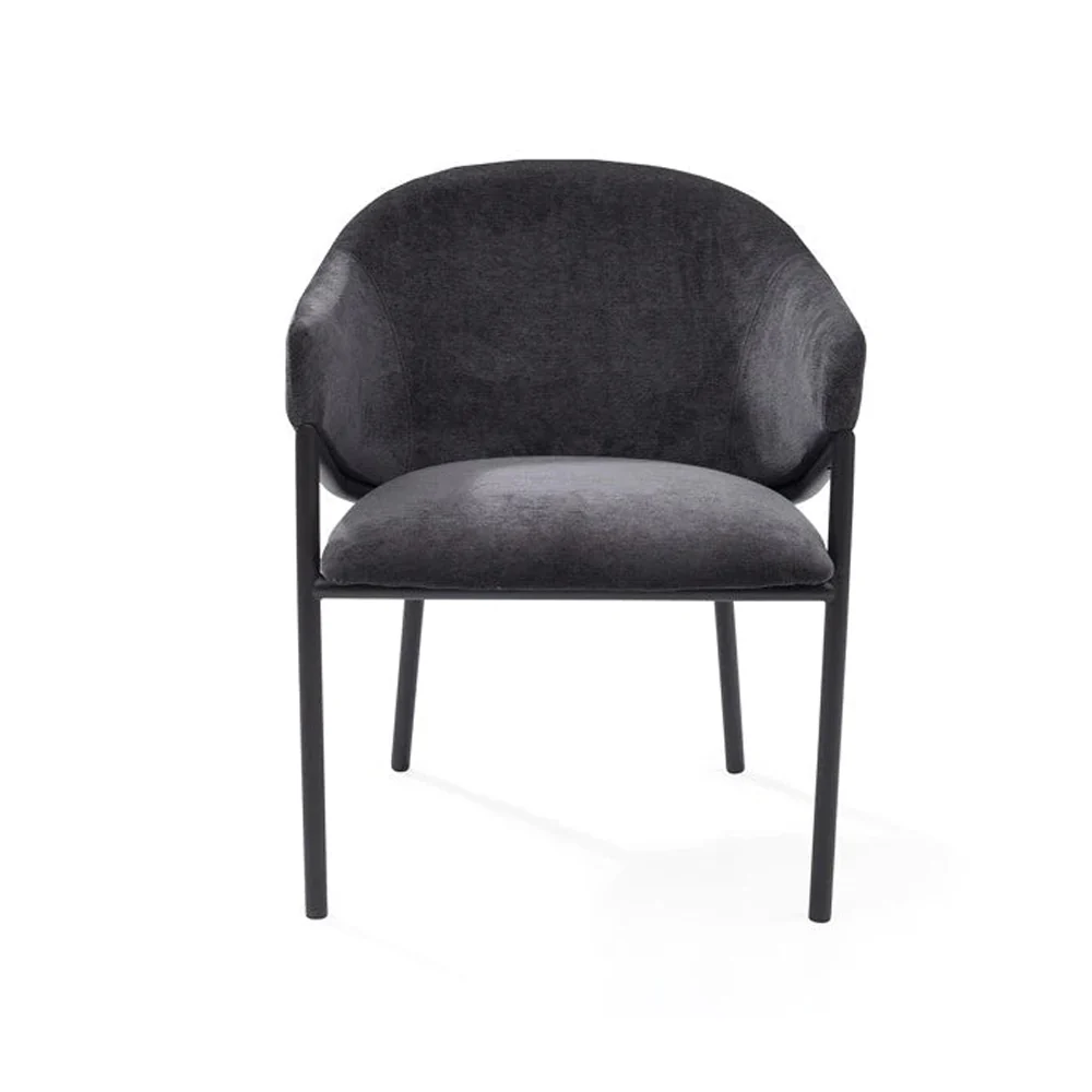 Tommy Franks Aidan Chair – Giselle Ebony Fabric – Set of 2 - Image 2