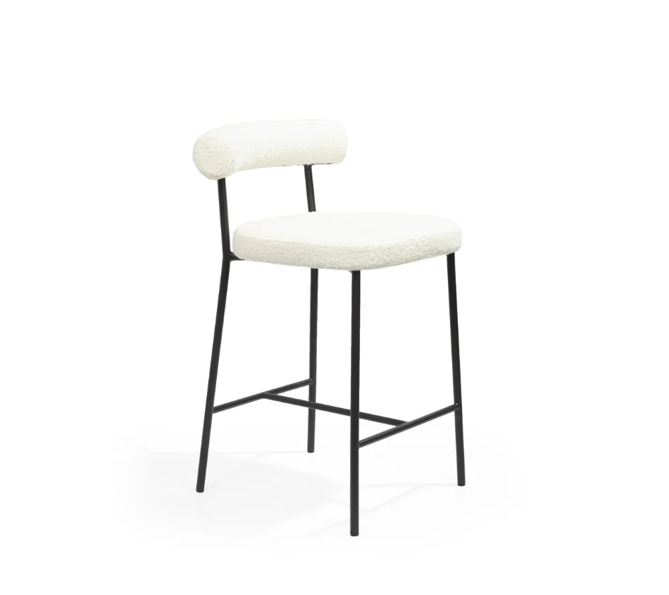 Tommy Franks Alita Bar Stool – Chex Bouclé Polar - Image 2