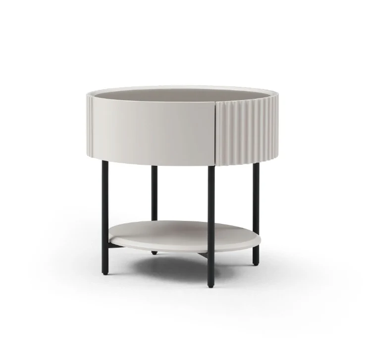 Tommy Franks Avola Bedside Table – Matte Beige - Image 2