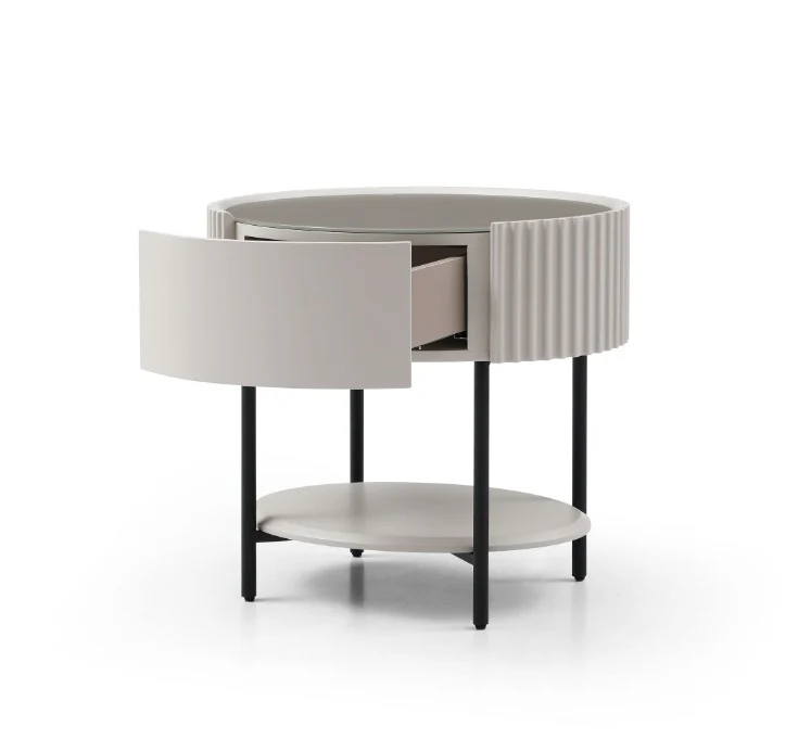 Tommy Franks Avola Bedside Table – Matte Beige - Image 3