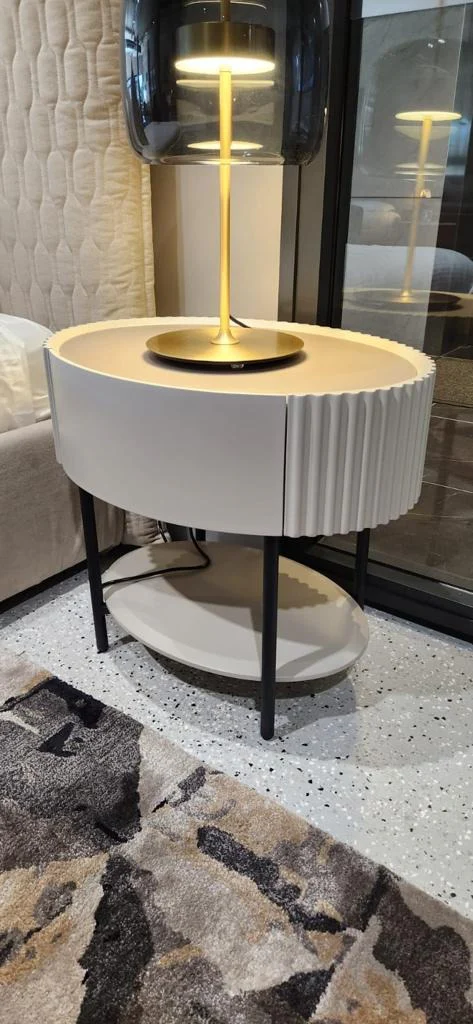 Tommy Franks Avola Bedside Table – Matte Beige - Image 5