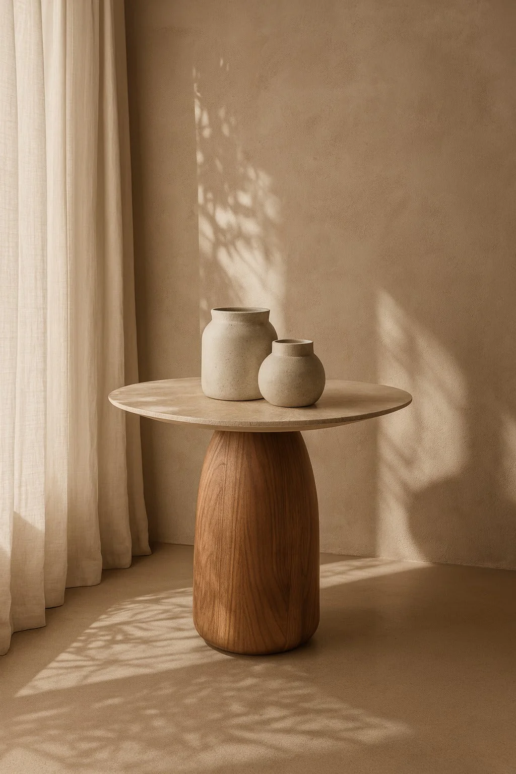 Tommy Franks Basilca Side Table - Walnut Travertine - Image 3
