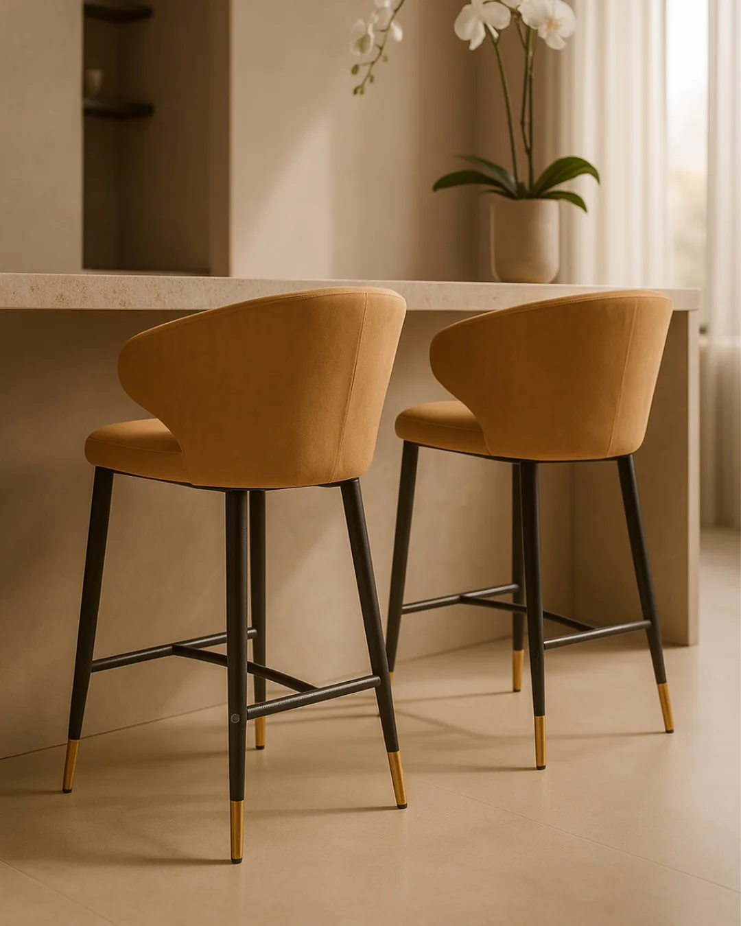Tommy Franks Bellroy Bar Stool - Vintage Eco Pelle Honey - Image 5