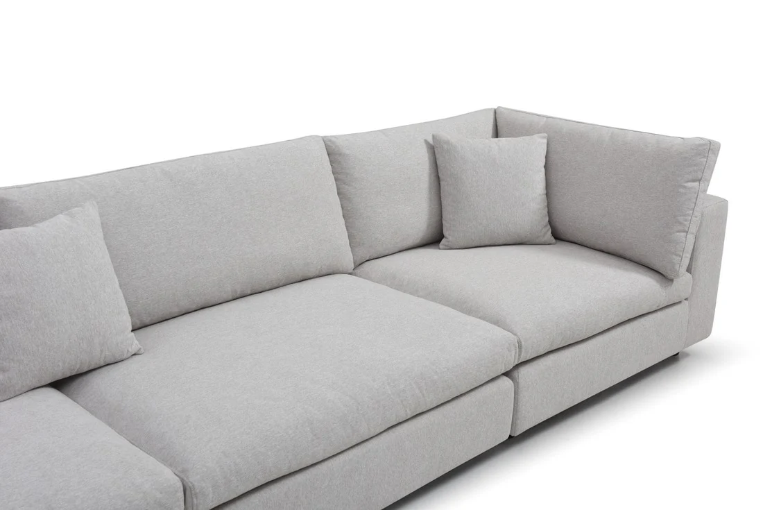 Tommy Franks Blanco 5 Piece Modular Sofa – Avery Velour Cream - Image 7