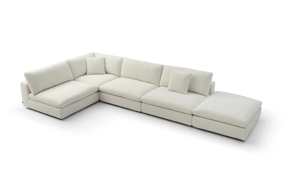 Tommy Franks Blanco 5 Piece Modular Sofa – Chex Polar Bouclé - Image 2