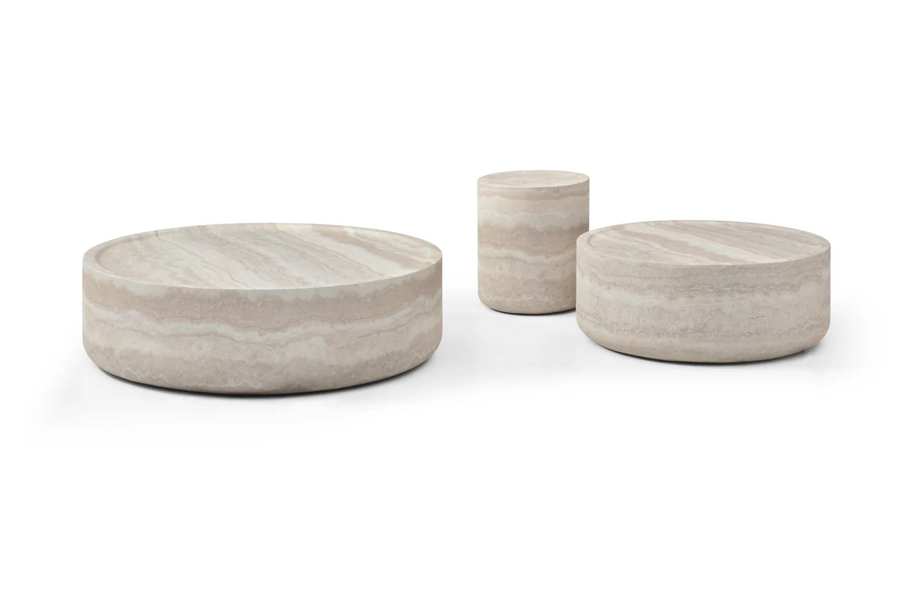 Tommy Franks Ciladro Side Table – Faux Travertine - Image 2