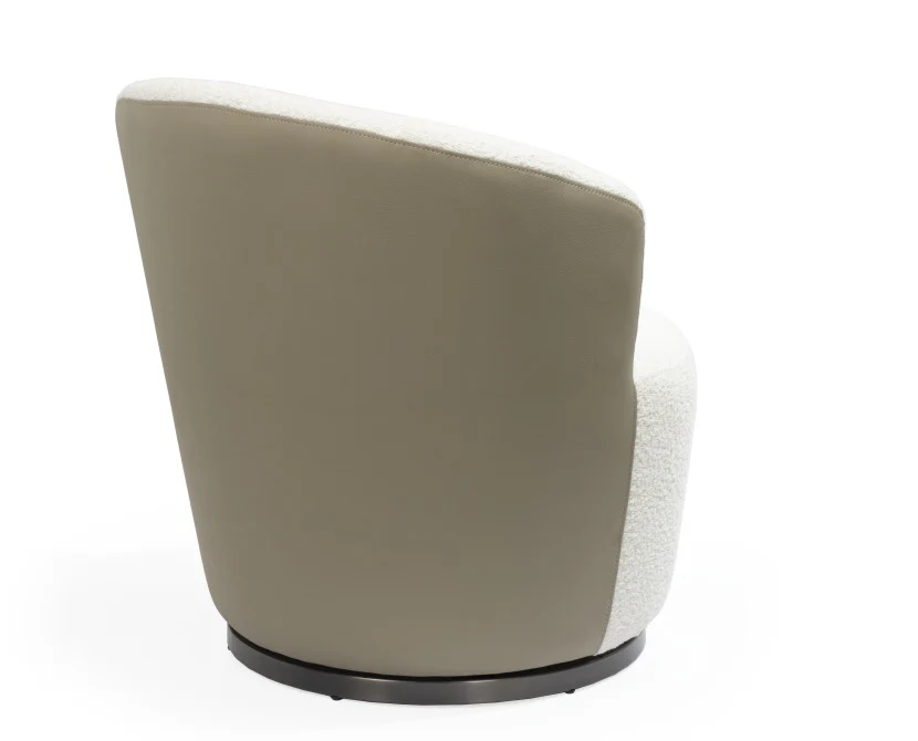 Tommy Franks Derry Swivel Chair – Chex Boucle Polar & Concrete Grey - Image 3