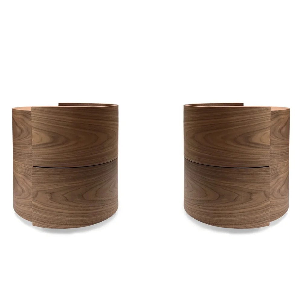 Tommy Franks Dexter Bedside Tables – Walnut – Set of 2
