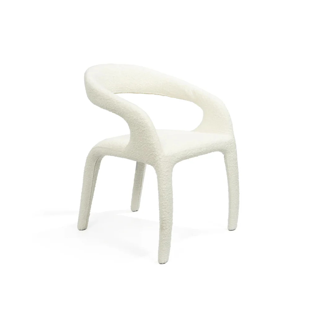 Tommy Franks Escada Dining Chair – Chex Polar Bouclé - Image 2