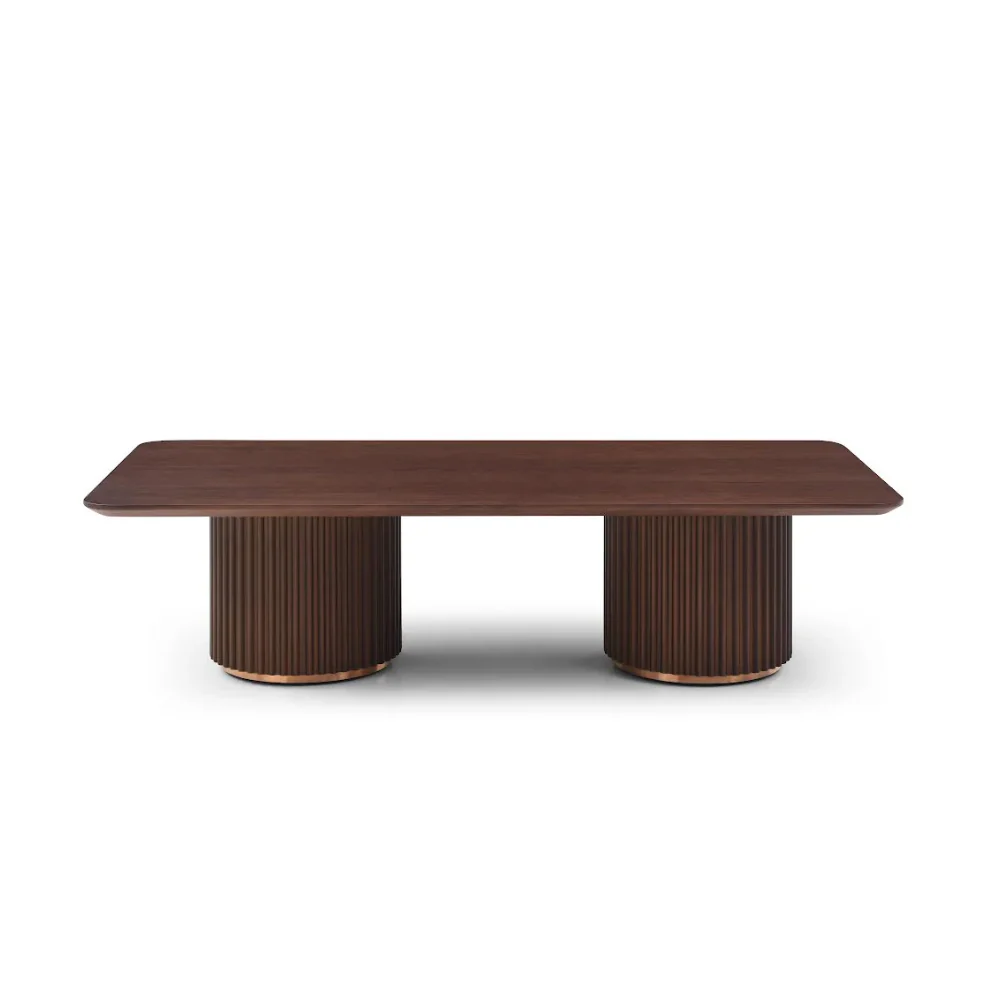 Tommy Franks Lantine Coffee Table – Double Pedestal – Walnut