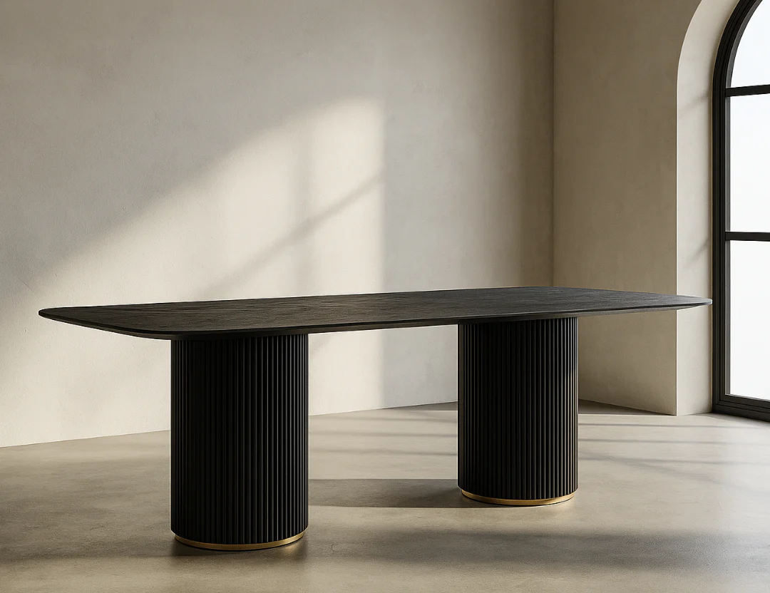 Tommy Franks Lantine Dining Table in Black Oak – 280cm - Image 4