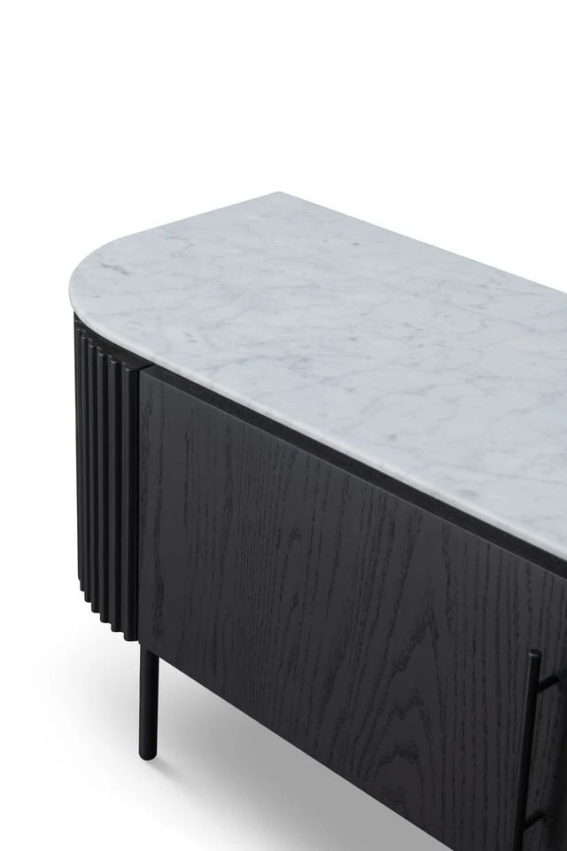 Tommy Franks Lantine Marble TV Unit – Black Oak - Image 3