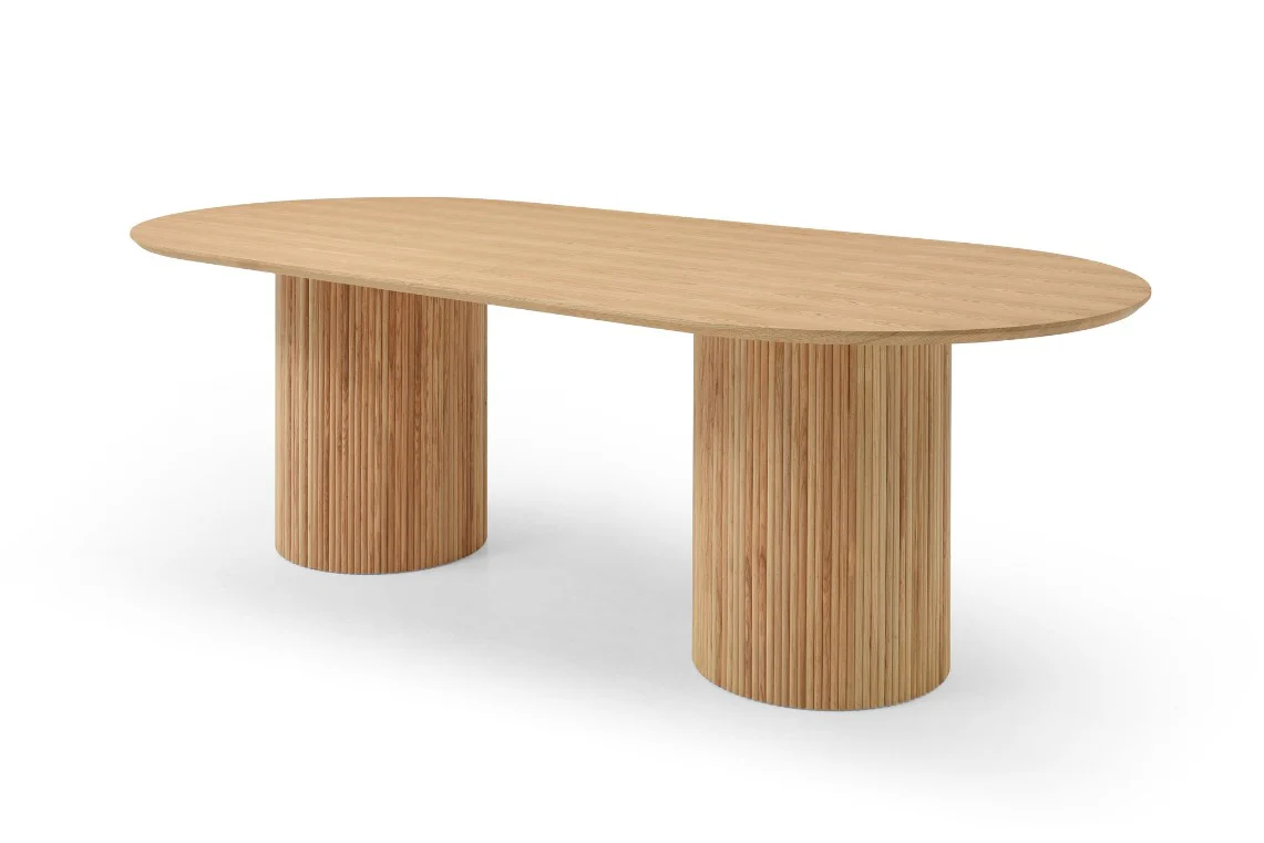 Tommy Franks Lantine Pill Shaped Dining Table in Ash Oak – 240cm - Image 2