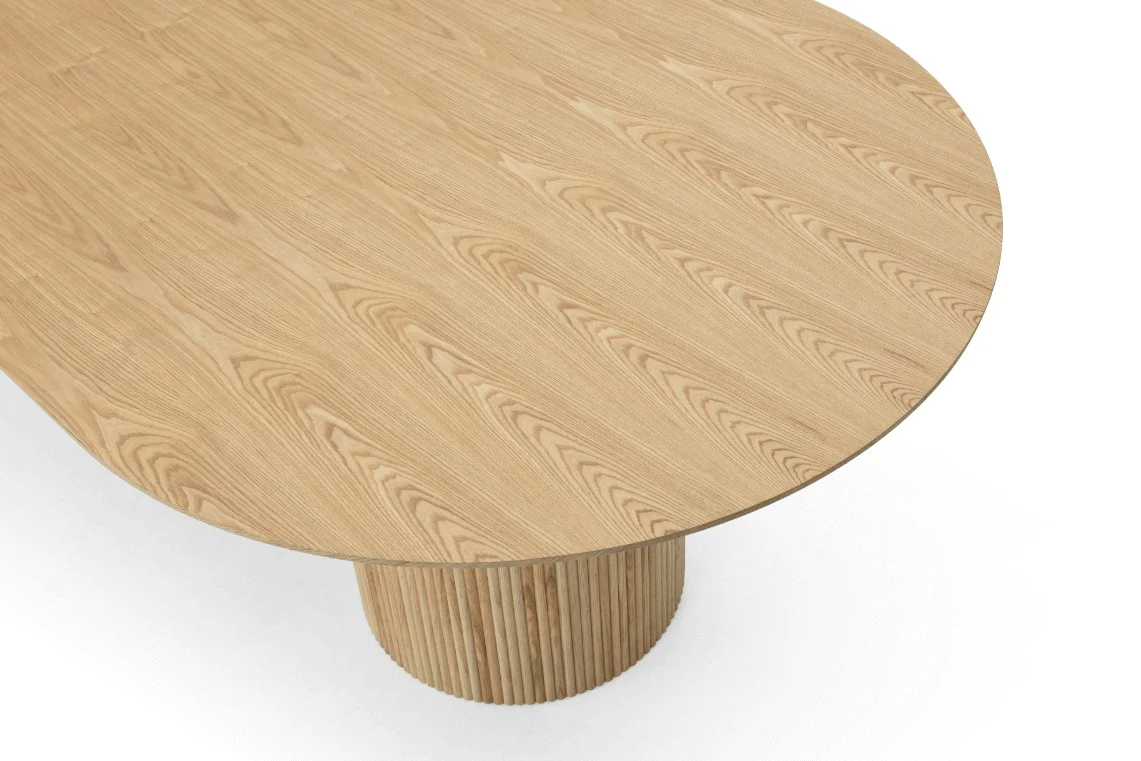 Tommy Franks Lantine Pill Shaped Dining Table in Ash Oak – 240cm - Image 3