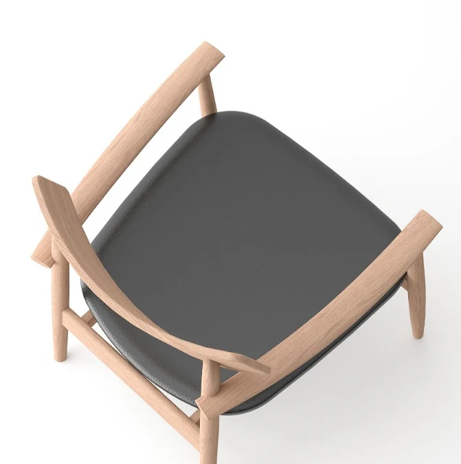 Tommy Franks Mono Solid Oak & Black Lounge Chair - Image 3