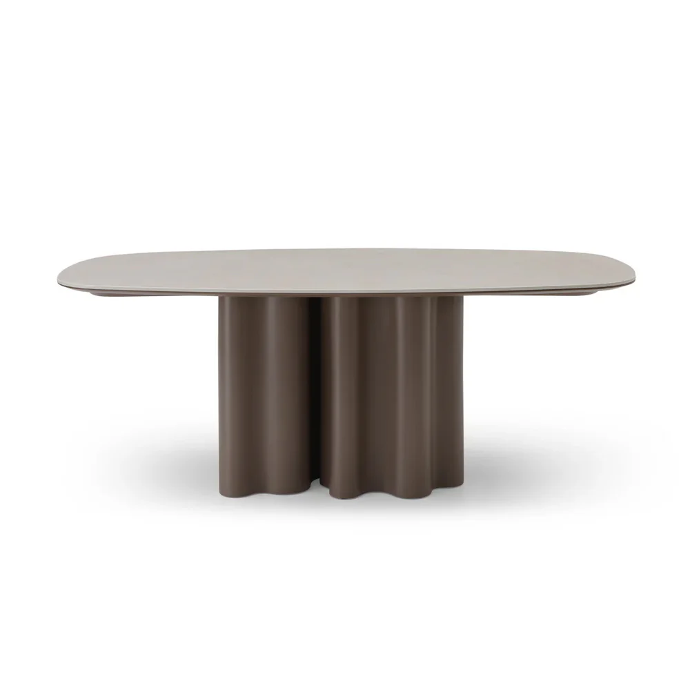 Tommy Franks Moon Dining Table – Cocoa & Cream Ceramic – 200cm