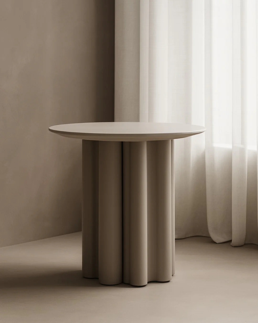 Tommy Franks Moon Side Table – Matte Beige - Image 2