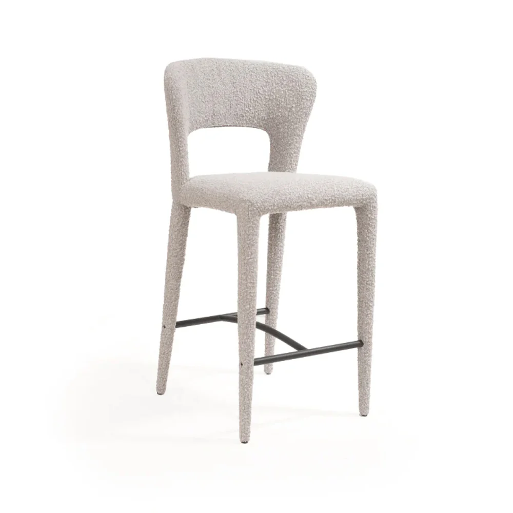 Tommy Franks Pari I Bar Stool - Chex Boucle Steam - Image 2