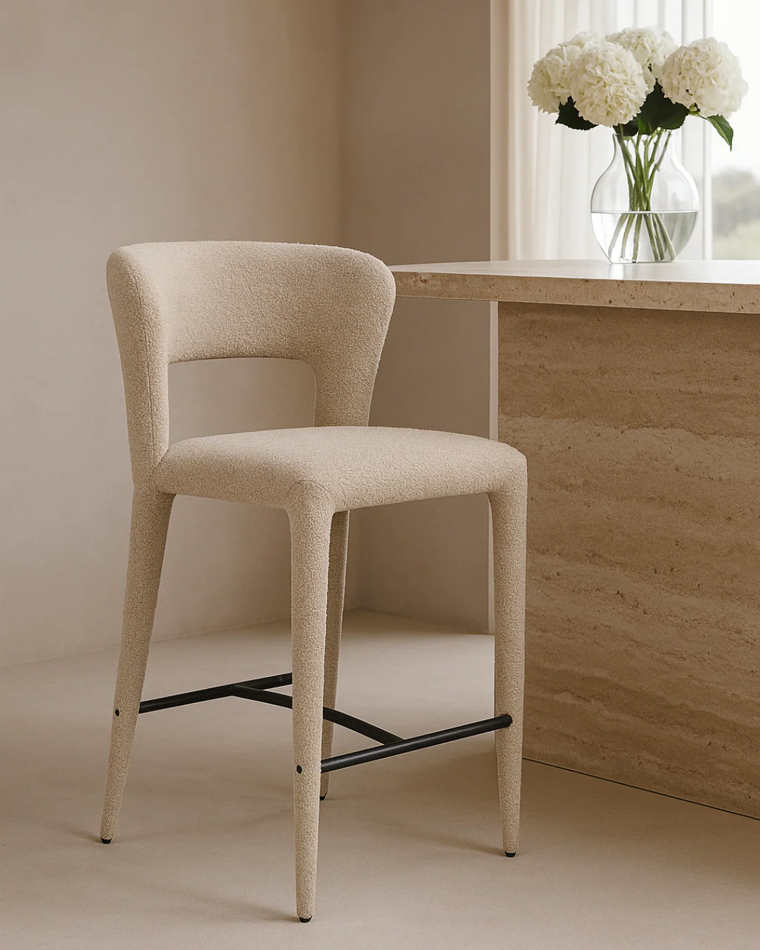 Tommy Franks Pari I Bar Stool - Chex Boucle Steam - Image 5
