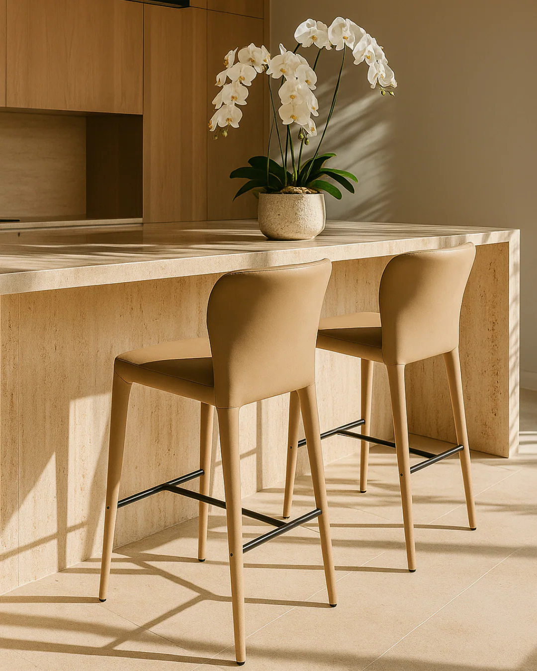 Tommy Franks Sarzana Bar Stool – Dark Marble Fabric - Image 7