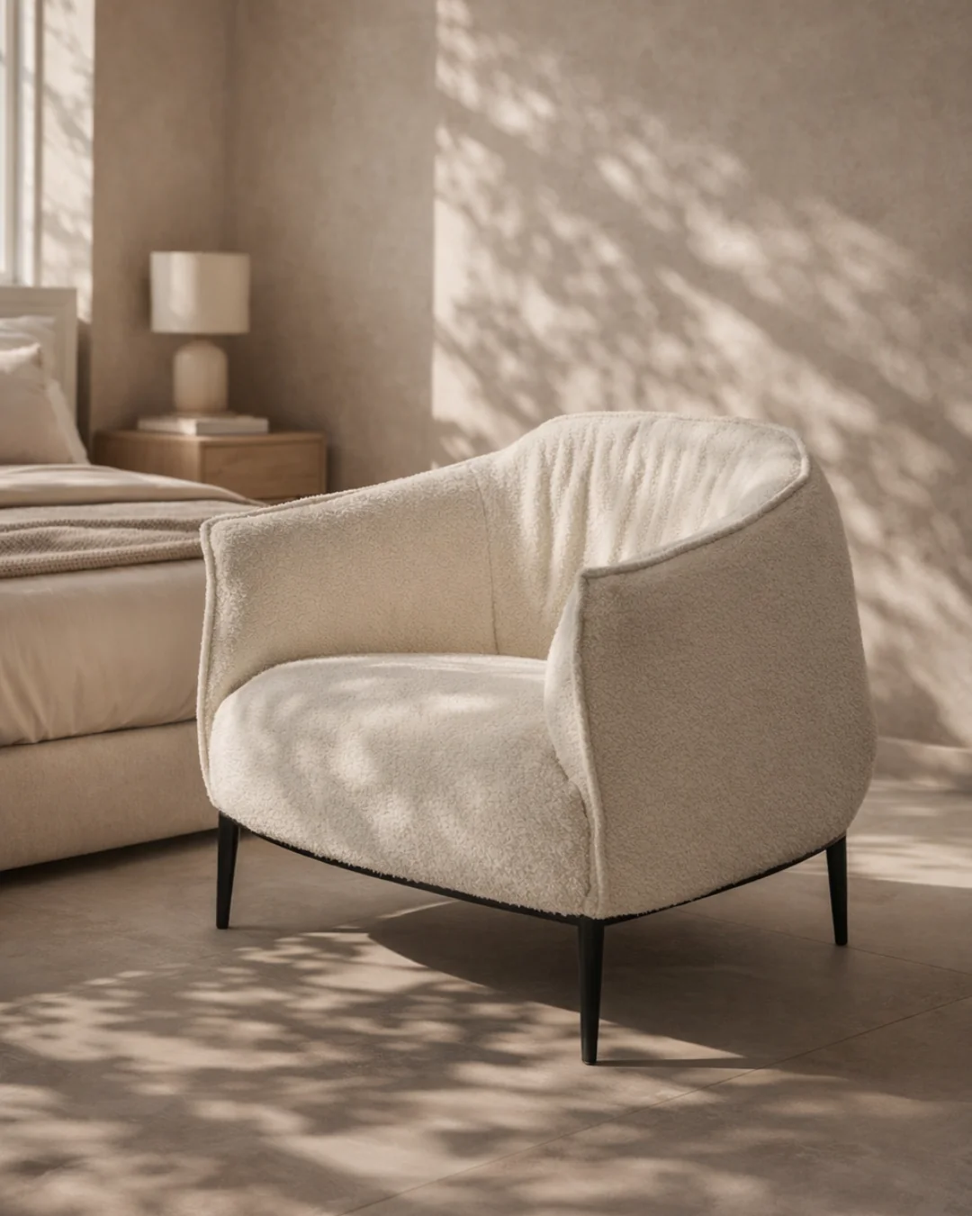 Tommy Franks Tyrone Lounge Chair – Chex Bouclé Polar - Image 4
