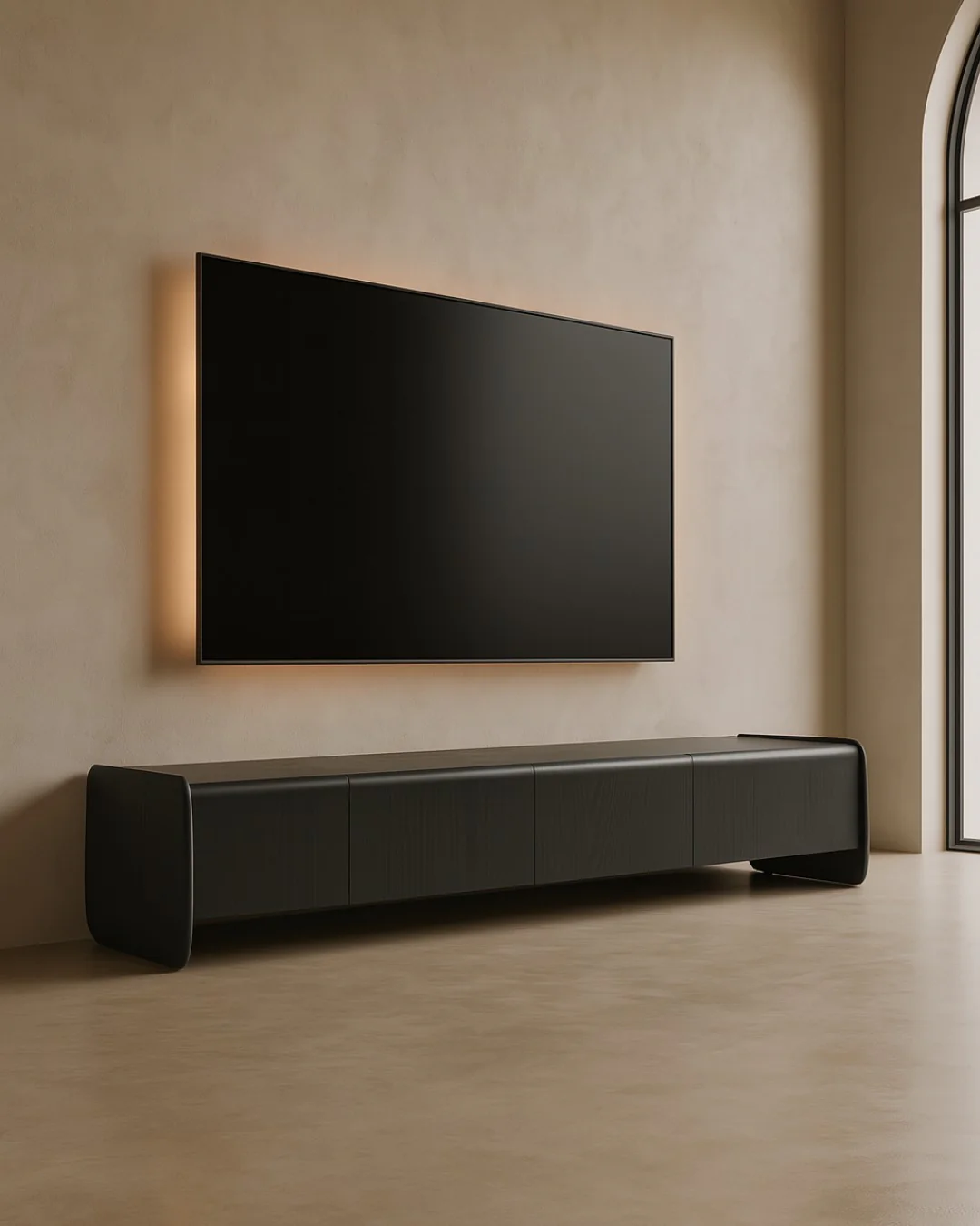 Tommy Franks Underline TV Unit – Black Oak - Image 3