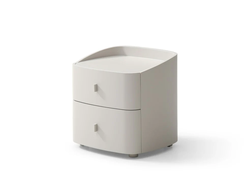 Tommy Franks Vertu Bedside Table – Matte Beige - Image 2