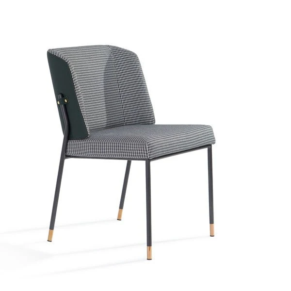 Tommy Franks Victor Dining Chair in Houndstooth Fabric – Set of 2 - Image 2