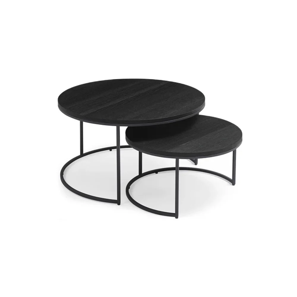 Tommy Franks Wheel Coffee Table in Black Oak – Small