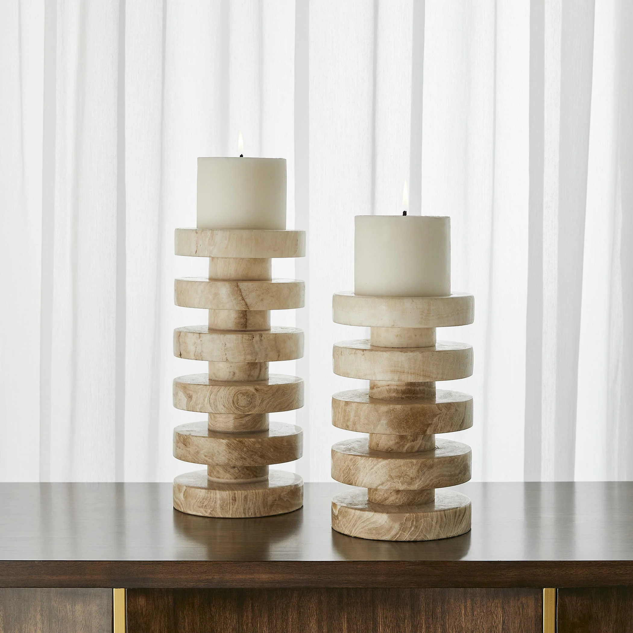 Uttermost Black Label Emora Pillar Candle Holders - Set of 2 - Image 2