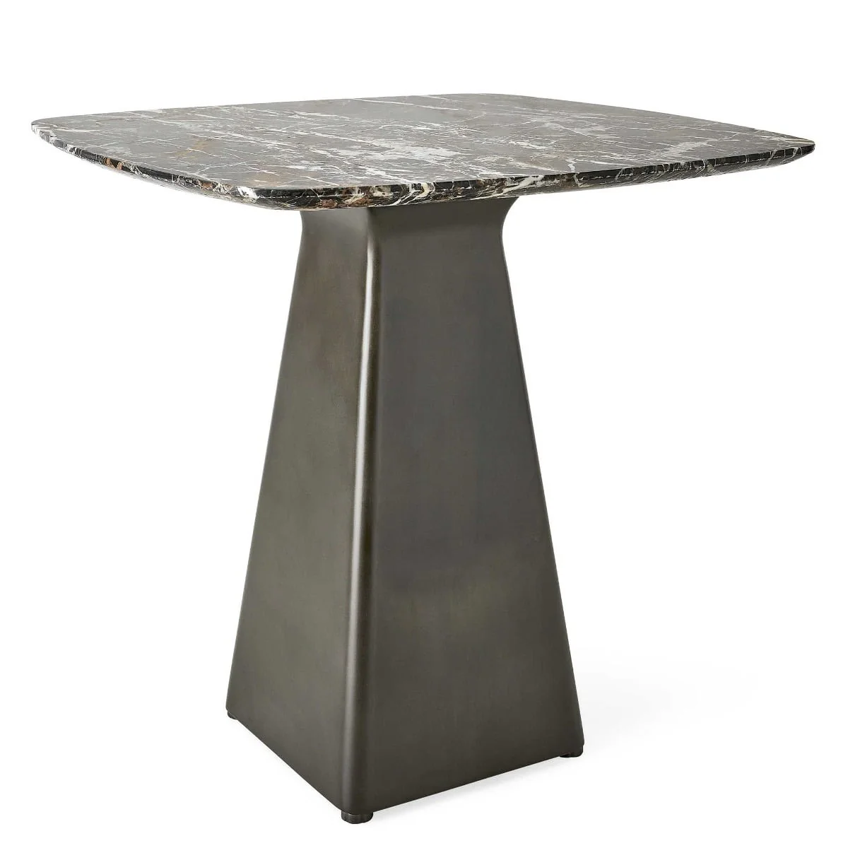 Uttermost Black Label Equilateral Side Table – Marble/bronze