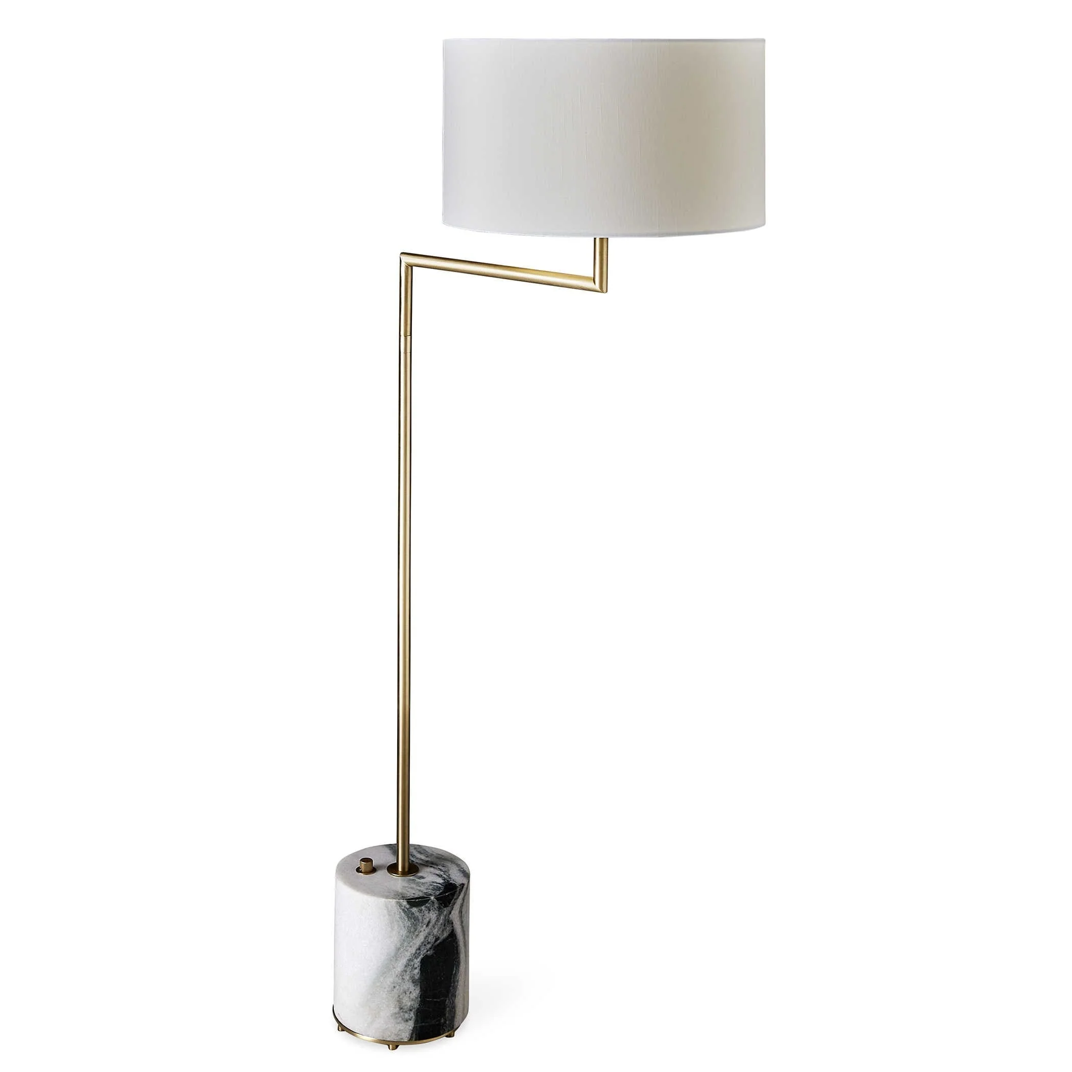 Uttermost Black Label Pivot Floor Lamp – Panda Marble and Brass - Image 4