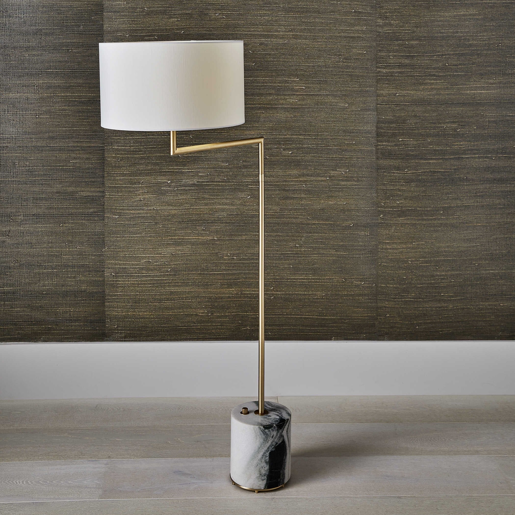 Uttermost Black Label Pivot Floor Lamp – Panda Marble and Brass - Image 6