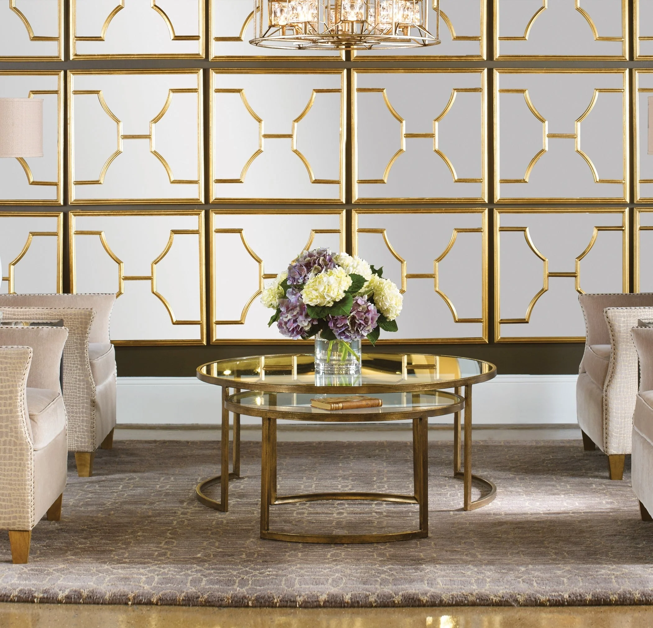 Uttermost Rhea Nested Coffee Tables – Antiqued Gold Leaf - Image 3