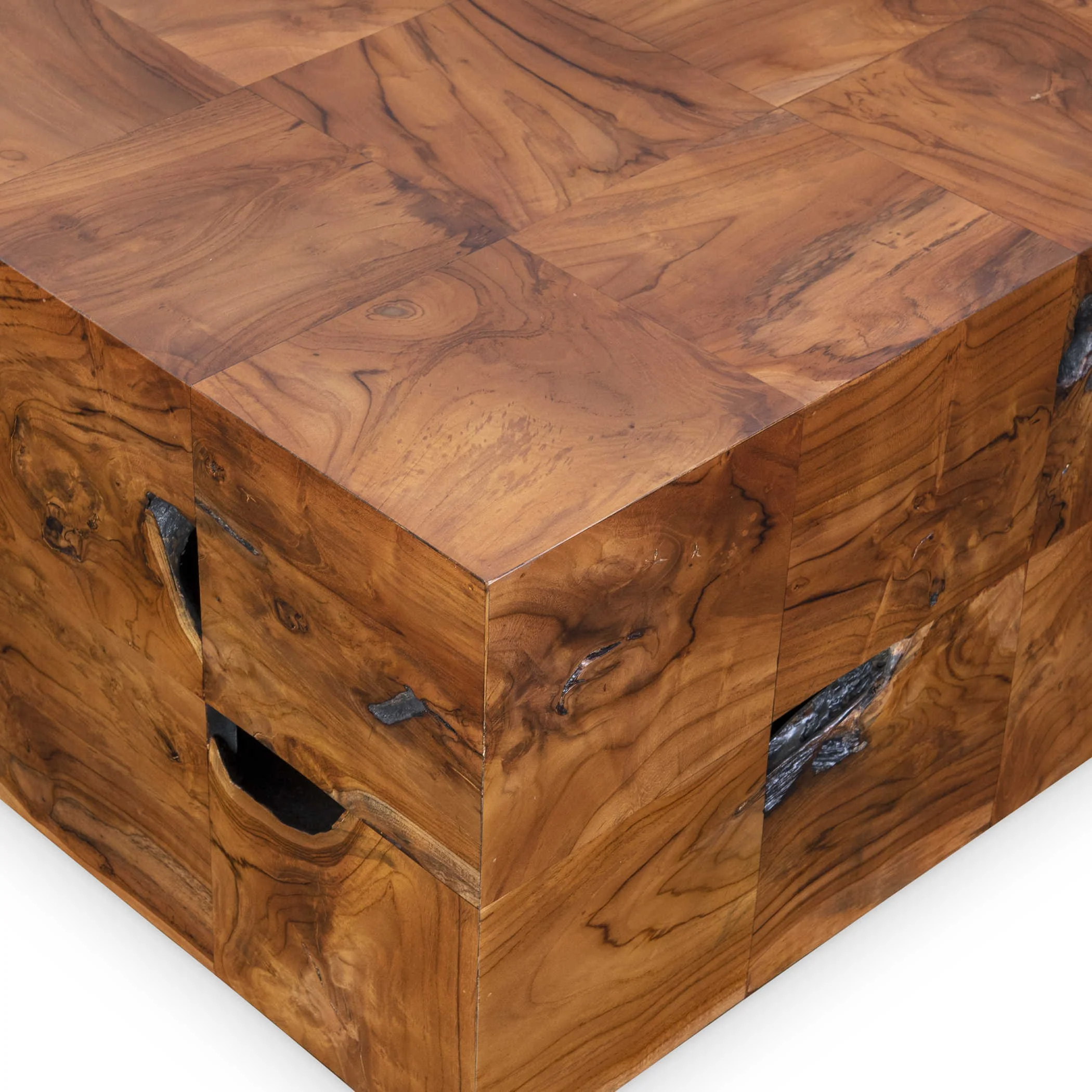 Uttermost Teak Tac Toe Coffee Table – Caramel - Image 3