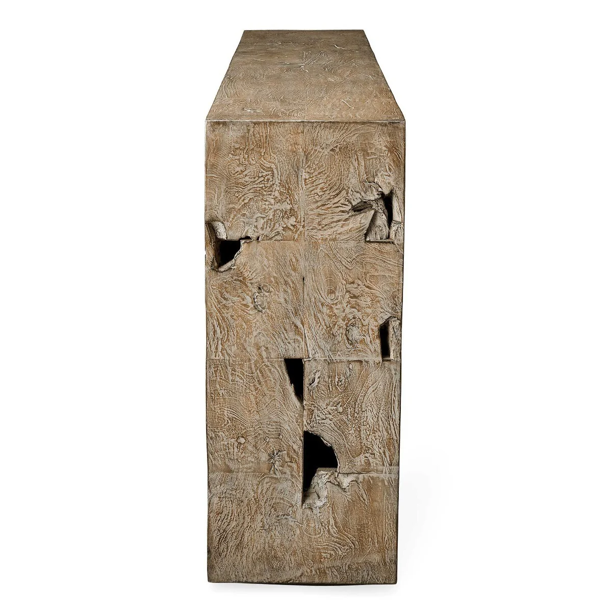 Uttermost Teak Tac Toe Console Table – Light - Image 3