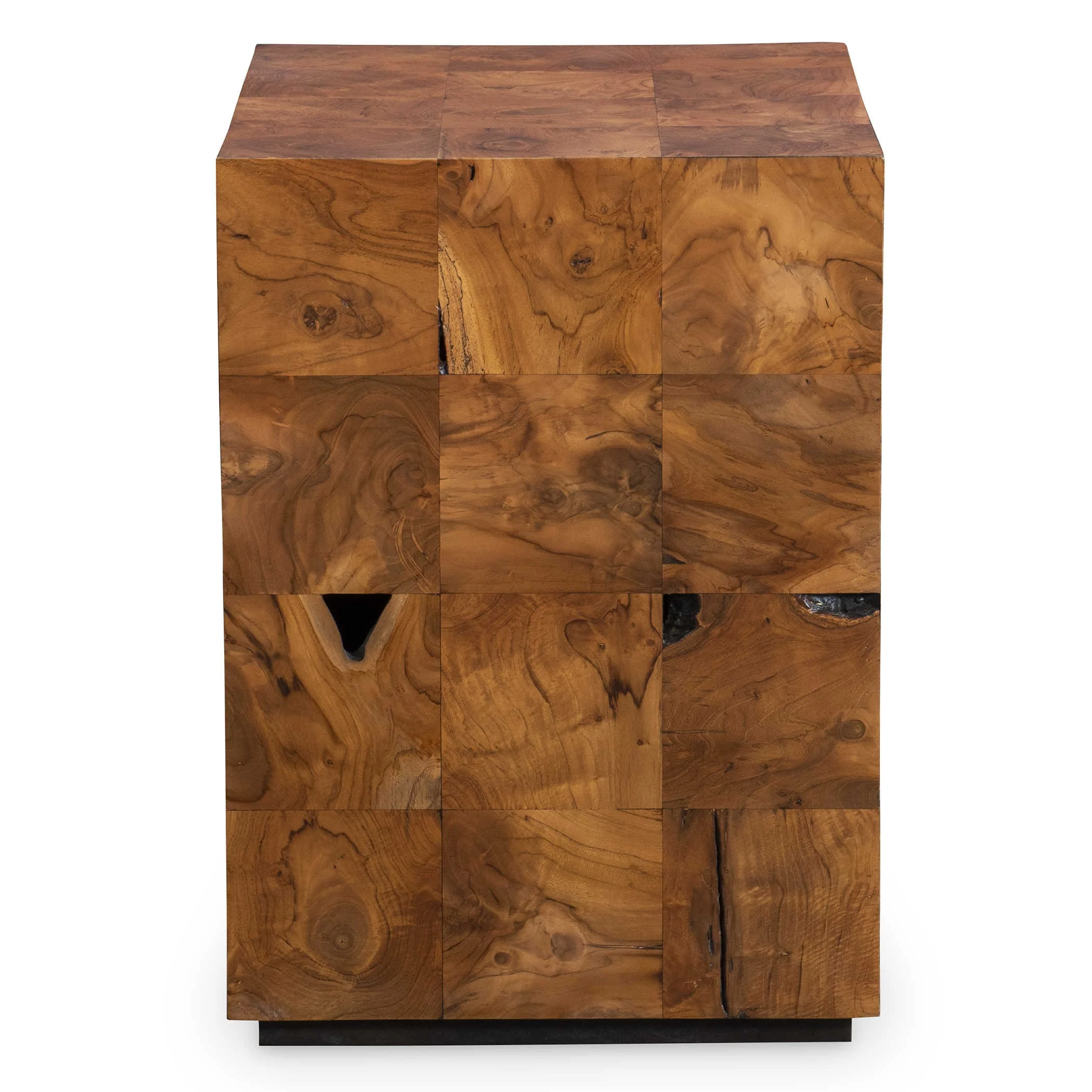 Uttermost Teak Tac Toe Side Table – Caramel - Image 2