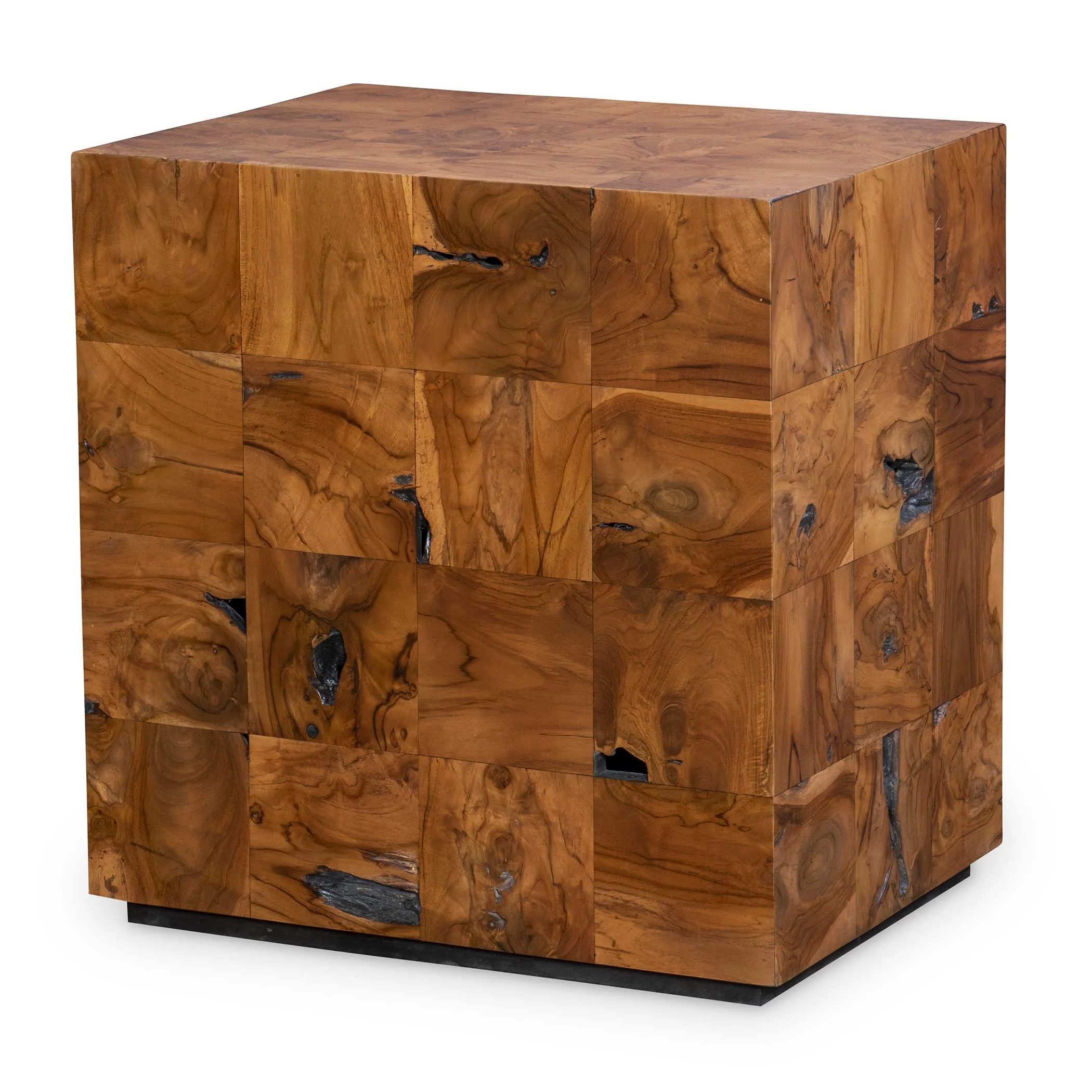 Uttermost Teak Tac Toe Side Table – Caramel - Image 3