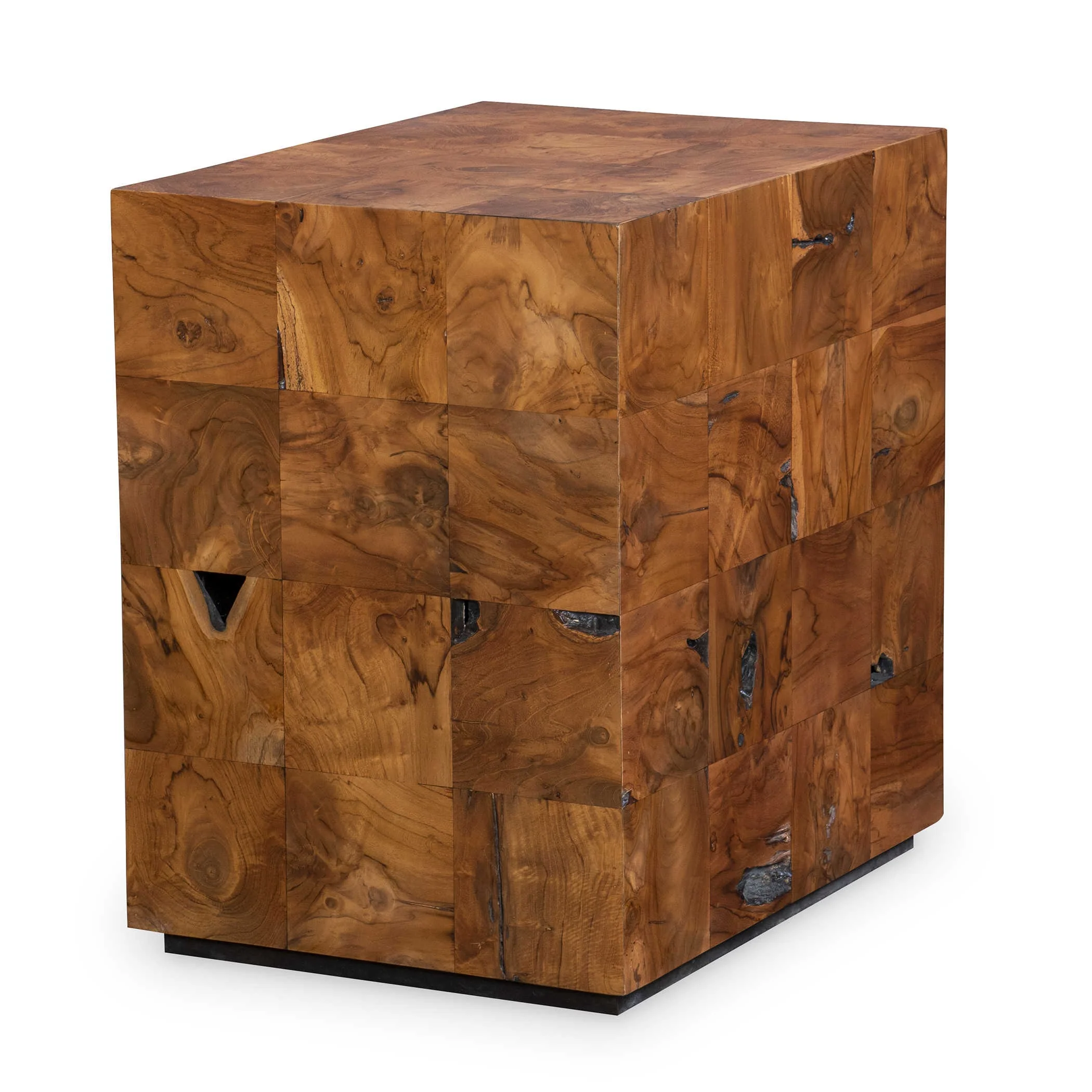 Uttermost Teak Tac Toe Side Table – Caramel - Image 4