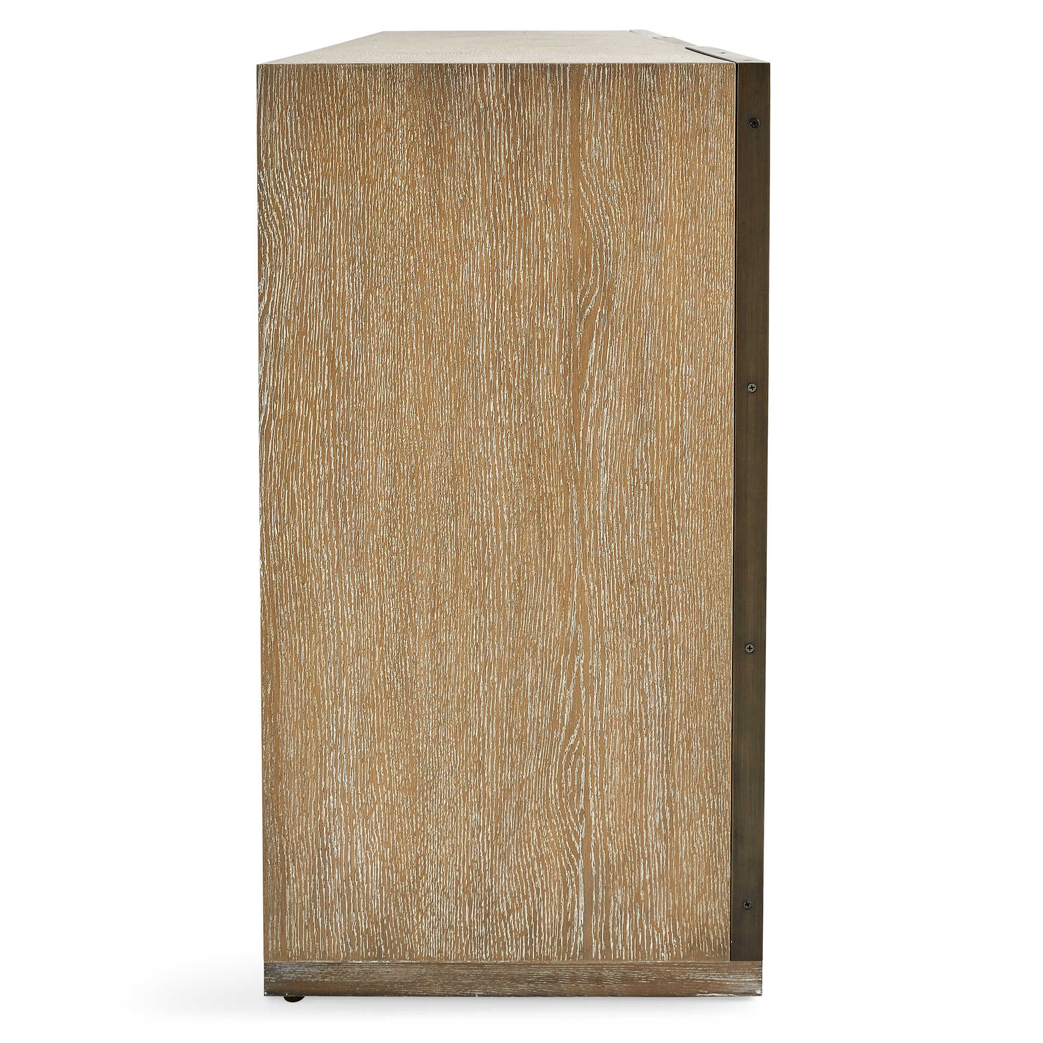 Uttermost White Linen 3 Door Cabinet - Image 3
