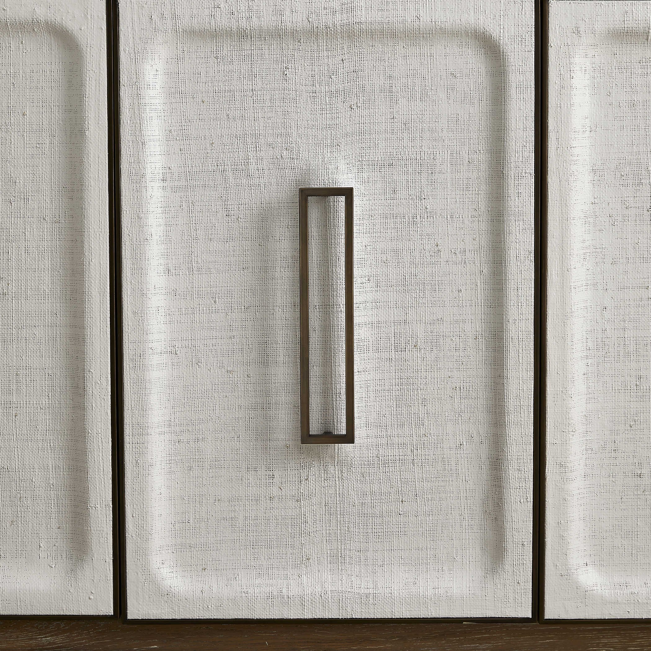 Uttermost White Linen 3 Door Cabinet - Image 4