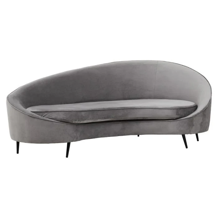 Valencia Three Seater Sofa in Grey Velvet - Image 2
