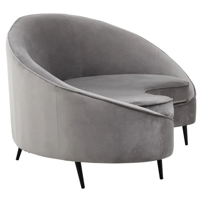 Valencia Three Seater Sofa in Grey Velvet - Image 3