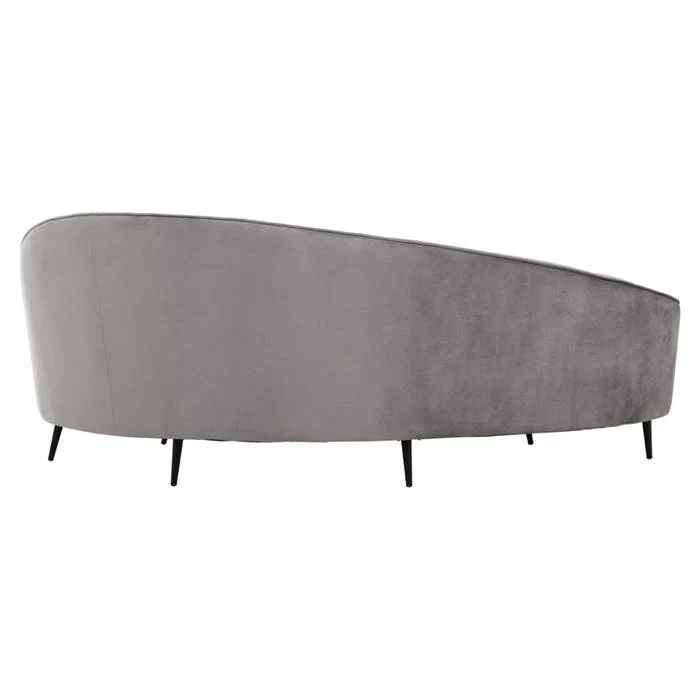 Valencia Three Seater Sofa in Grey Velvet - Image 4