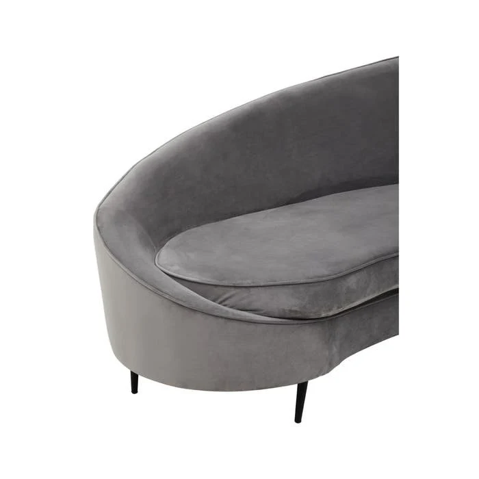 Valencia Three Seater Sofa in Grey Velvet - Image 5