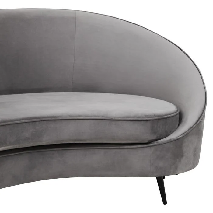 Valencia Three Seater Sofa in Grey Velvet - Image 6